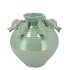 PEARL SEA GREEN VASE FISH 23X23X23CM NM