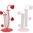 XELLY RED/PINK METAL RACK HEART 2VASES ASS12X10X21
