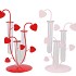 XELLY RED/PINK METAL RACK HEART 2VASES ASS17X12X27