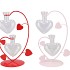 XELLY RED/PINK METAL RACK LOVE VASES ASS 15X11X25