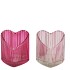 AMOUR FUCHSIA MIX T-LIGHT HEART RIB ASS 8X7X8CM