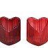 AMOUR RED MIX T-LIGHT HEART RIB ASS 8X7X8CM