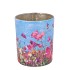APRIL FLOWER BLUE T-LIGHT 10X10X12CM NM