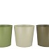 ZINC SUMMER GREEN MIX BUCKET STRIPED ASS 25X22X17CM