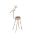 RUSTY SAND DEER WITH CANDLE HOLDER 12X7X25CM