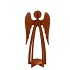 RUSTY RUST ANGEL WITH CANDLE HOLDER 17X11X34CM