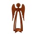RUSTY RUST ANGEL WITH CANDLE HOLDER 18X12X42CM