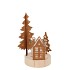 KATY RUST METAL RACK HOUSE AND TREE T-LIGHT 11X9X18CM