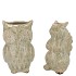 OTIS GREEN VASE OWL SQUIRREL ASS 12X8X16CM
