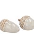 METTE WHITE ACORN DECO 14X7X7CM