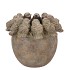CONCRETE GOLDEN POT BIRDS 21X21X17CM