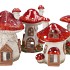 WONDERLAND RED MUSHROOM HOUSES  ASS 28X25X38CM