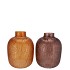 MARLY AMBER BROWN VASE NECK ASS 14X14X20CM