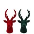 X-MAS FLOCK RED GREEN DEER ASS 7X7X10CM