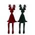 X-MAS FLOCK RED GREEN DEER FUNNY ASS 10X9X26CM