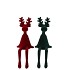 X-MAS FLOCK RED GREEN DEER FUNNY ASS 6X6X15CM