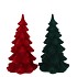 X-MAS FLOCK RED GREEN TREE ASS 11X11X18CM