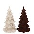 X-MAS FLOCK BROWN SAND TREE ASS 11X11X18CM