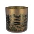RUBY GOLD T-LIGHT MOUNTAIN TREE 15X15CM