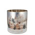 RUBY SILVER T-LIGHT WINTER HOUSE 8X8CM