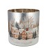 RUBY SILVER T-LIGHT WINTER HOUSE 15X15CM