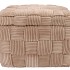 STRIPE CARAMEL POOF RECTANGLE LAYERS 60X40X42CM