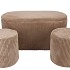 STRIPE CARAMEL POOF S/3 80X40/30X30/30X30CM