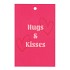 GIFT BOUQUET CARD HUGS KISSES FUCHSIA 6X9CM P/25