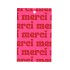 GIFT BOUQUET CARD MERCI FUCHSIA 6X9CM P/25
