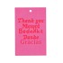 GIFT BOUQUET CARD THANK YOU MERCI PINK 6X9CM P/25