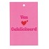 GIFT BOUQUET CARD GEFELICITEERD PINK 6X9CM P/25