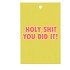 GIFT BOUQUET CARD HOLY SHIT YELLOW 6X9CM P/25