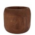 WOODY DARK NATURAL BROWN POT 23X23X18CM