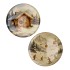MELAMINE PRINT BROWN PLATE SNOW AND CABIN ASS 33X33CM