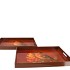 MELAMINE PRINT BROWN TRAY RECTANGLE BIRD ASS 40X26X4CM