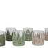 FELT BEIGE WHITE GREEN CANDLE HOLDER ASS 8X8X10CM