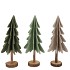 FELT GREEN BEIGE X-MAS TREE STAND ASS 13X29CM