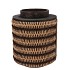 CRUZ BROWN LATERN ROUND STRIPES 12X17X23CM