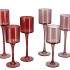 JAZZ PINK CANDLE HOLDER WITH FOOT ASS P/3 8X20CM