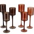 JAZZ BROWN CANDLE HOLDER WITH FOOT ASS P/3 8X20CM