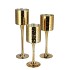 JAZZ GOLD CANDLE HOLDER WITH FOOT ASS P/3 8X20CM