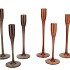 JAZZ BROWN CANDLE HOLDER STRAIGHT ASS P/3 8X21CM