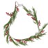 SILK GARLAND GREEN RED BERRY LED LIGHT 150CM