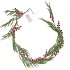 SILK GARLAND GREEN RED BERRY SNOW LED LIGHT 150CM