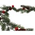 SILK GARLAND PINE X-MAS BALL RED 183X20X5CM