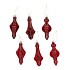TWINKLE RED GLASS PENDANT VELVET ASS 6X15CM