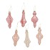 TWINKLE PINK GLASS PENDANT VELVET ASS 6X15CM
