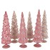 TWINKLE PINK GLASS TREE VELVET ASS 9X25CM