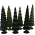 TWINKLE GREEN GLASS TREE VELVET ASS 10X30CM