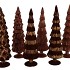 TWINKLE BROWN GLASS TREE VELVET ASS 10X35CM